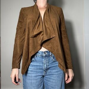 Cupcakes and Cashmere Suede Drape Jacket Size Small